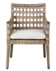 Danae Rattan and Mahogany Arm Chair