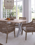 Danae Rattan and Mahogany Arm Chair