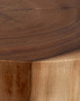 Kai Teak Wood Slab Accent Table with Metal Hairpin Legs Solid Wood accent table