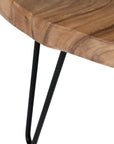 Kai Wood Slab Top Accent Table with Metal Legs