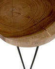 Kai Wood Slab Top Accent Table with Metal Legs