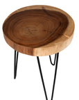 Kai Wood Slab Top Accent Table with Metal Legs