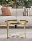 Eros 28" Antique Brass Tray Coffee Table