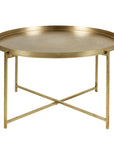 Eros 28" Antique Brass Tray Coffee Table