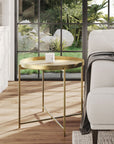 Eros 20" Antique Brass Tray Accent Table