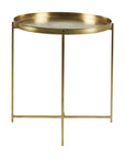 Eros 20" Antique Brass Tray Accent Table