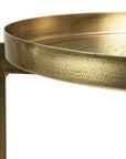 Eros 20" Antique Brass Tray Accent Table Solid Wood accent table