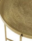 Eros 20" Antique Brass Tray Accent Table