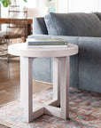 Christie Cross Base Wood Side Table