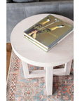 Christie Cross Base Wood Side Table