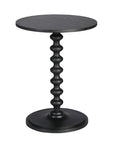 Turned Wood Pedestal Side Table