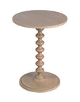 Turned Wood Pedestal Side Table