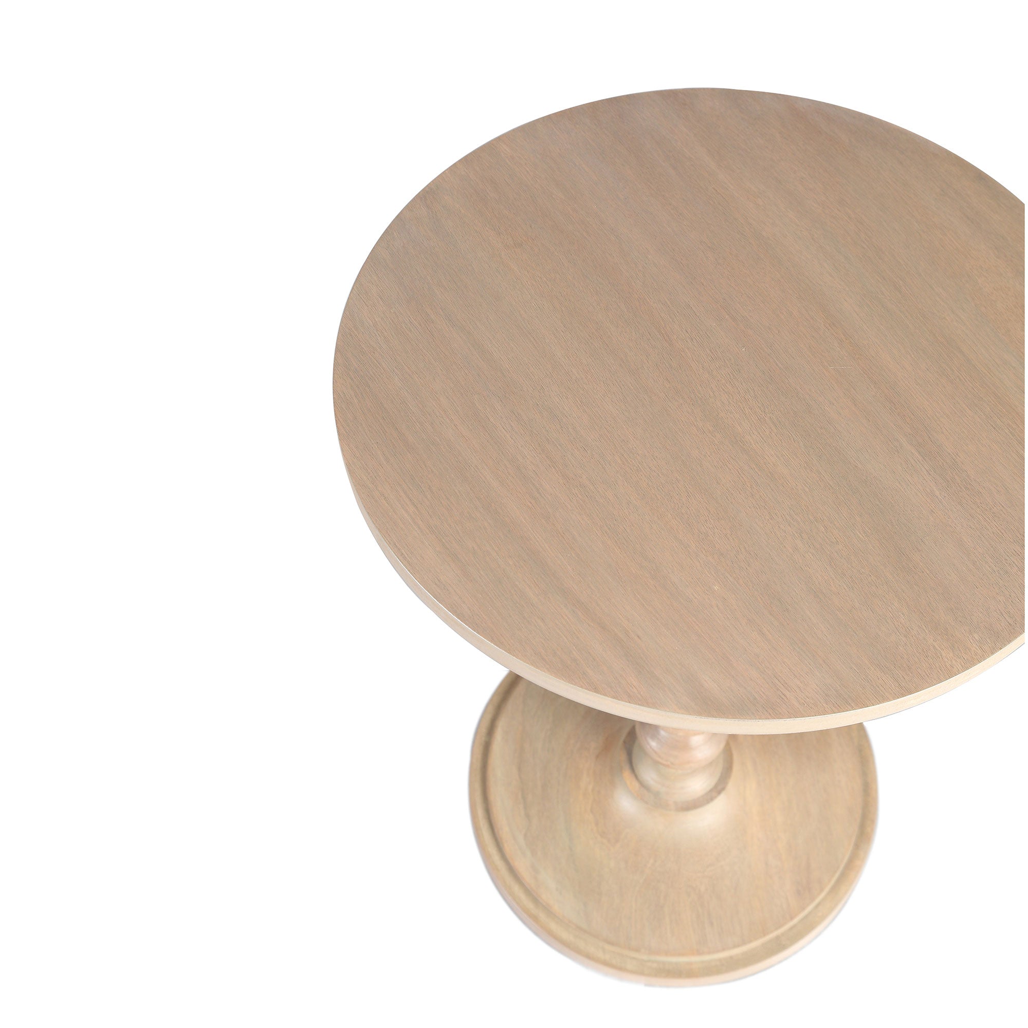 Turned Wood Pedestal Side Table