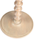 Turned Wood Pedestal Side Table