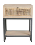 Box Cane 1 Drawer Nightstand