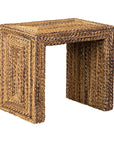Brown Soren Rectangular Braided Seagrass 19" Side Table Seagrass accent side table