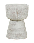 Olivia 13" Carved Teak Pedestal Accent Table