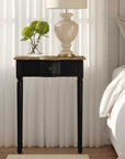 Josephine Narrow 24" End Table Console, Drawer, Natural Top