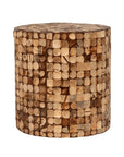 Mila Round Coconut Shell Accent Table