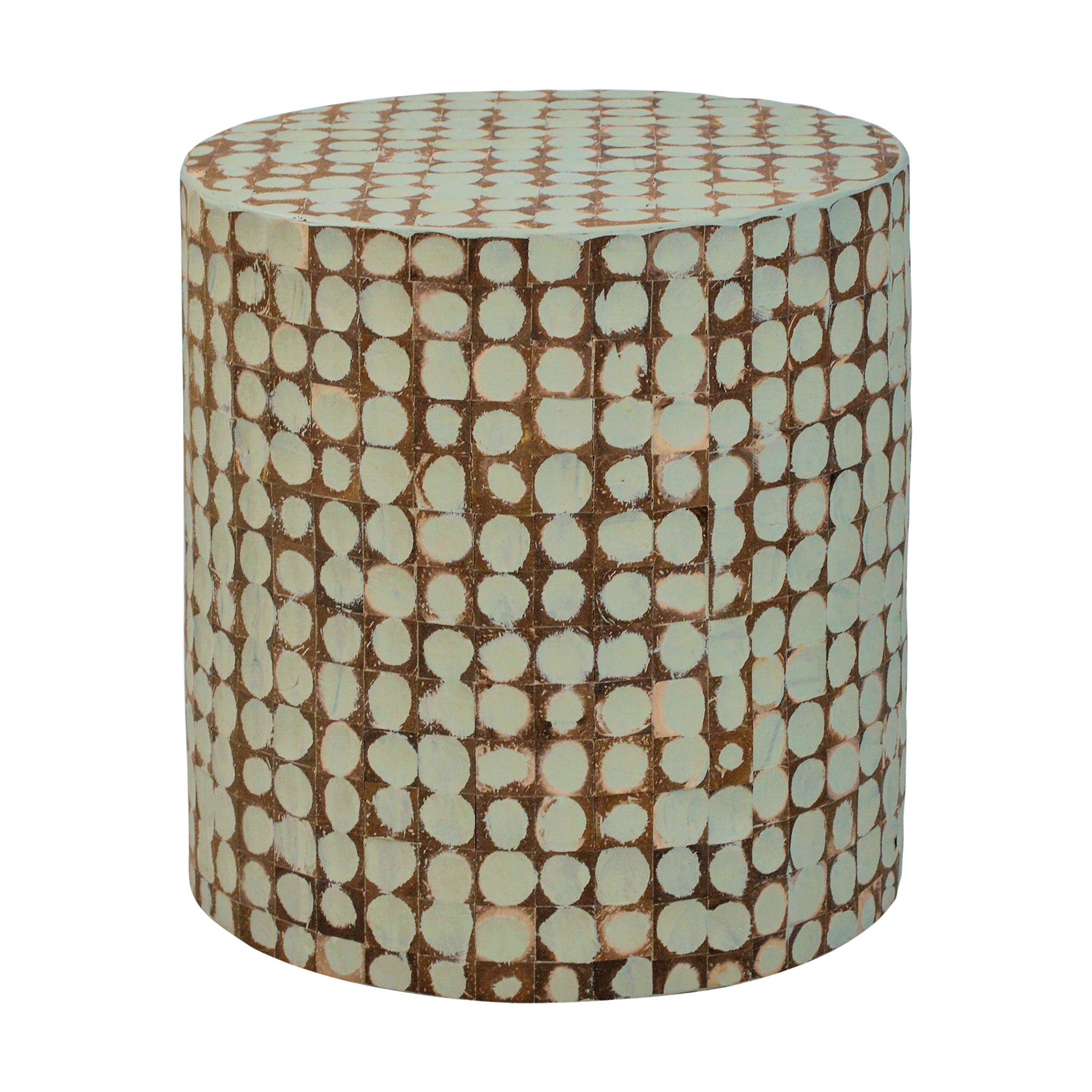 Mila Coconut Shells Round Accent Table