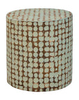 Mila Round Coconut Shell Accent Table