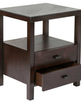 Westwood 18" Acacia Wood 2-Drawer Nightstand