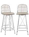 Dover Open Rattan Stools, Set of 2