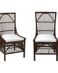 Edie Rattan Dining Chairs with Cushion, Set of 2