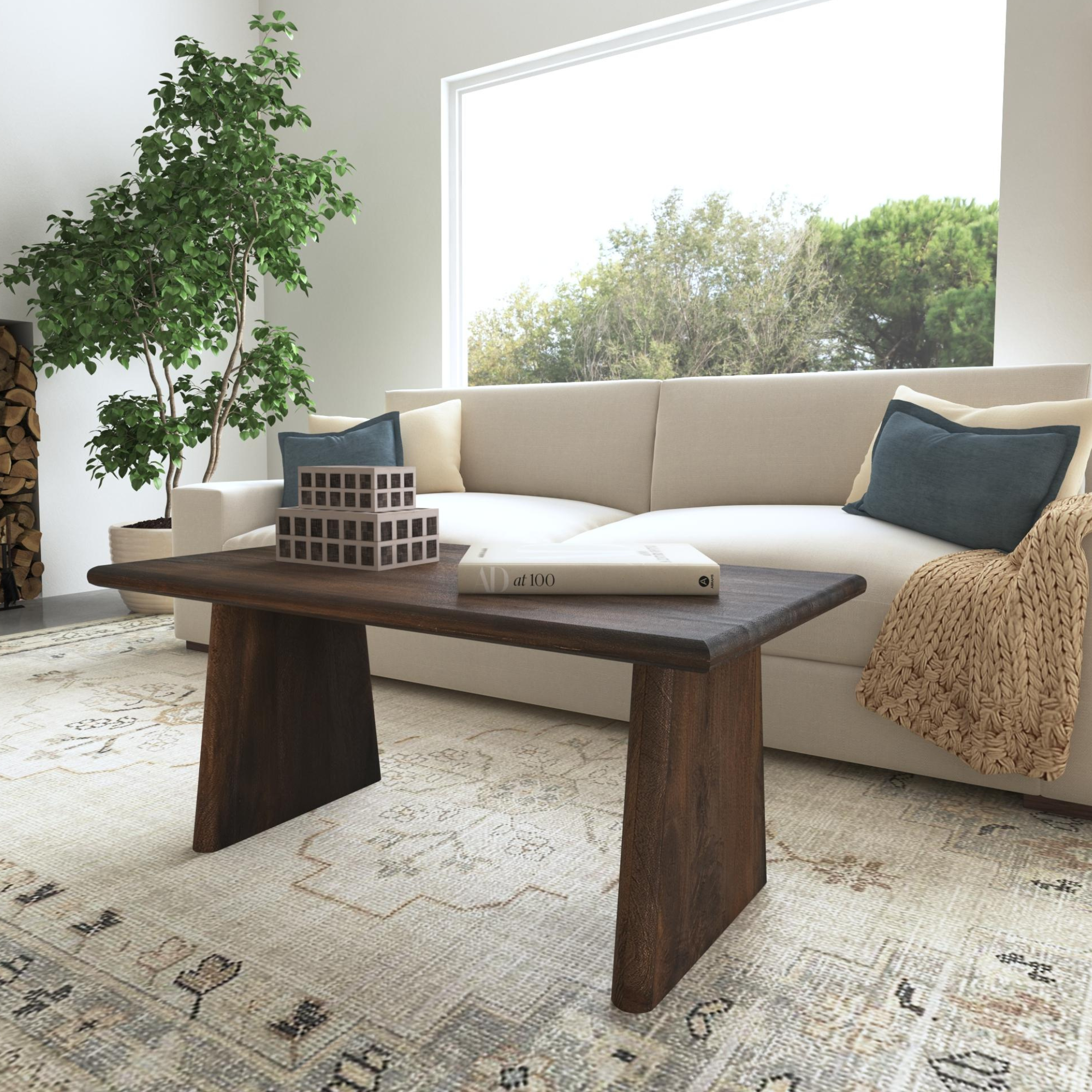 Indigo Road by Egypt Sherrod x East at Main Trapezium Plank Wood Coffee Table