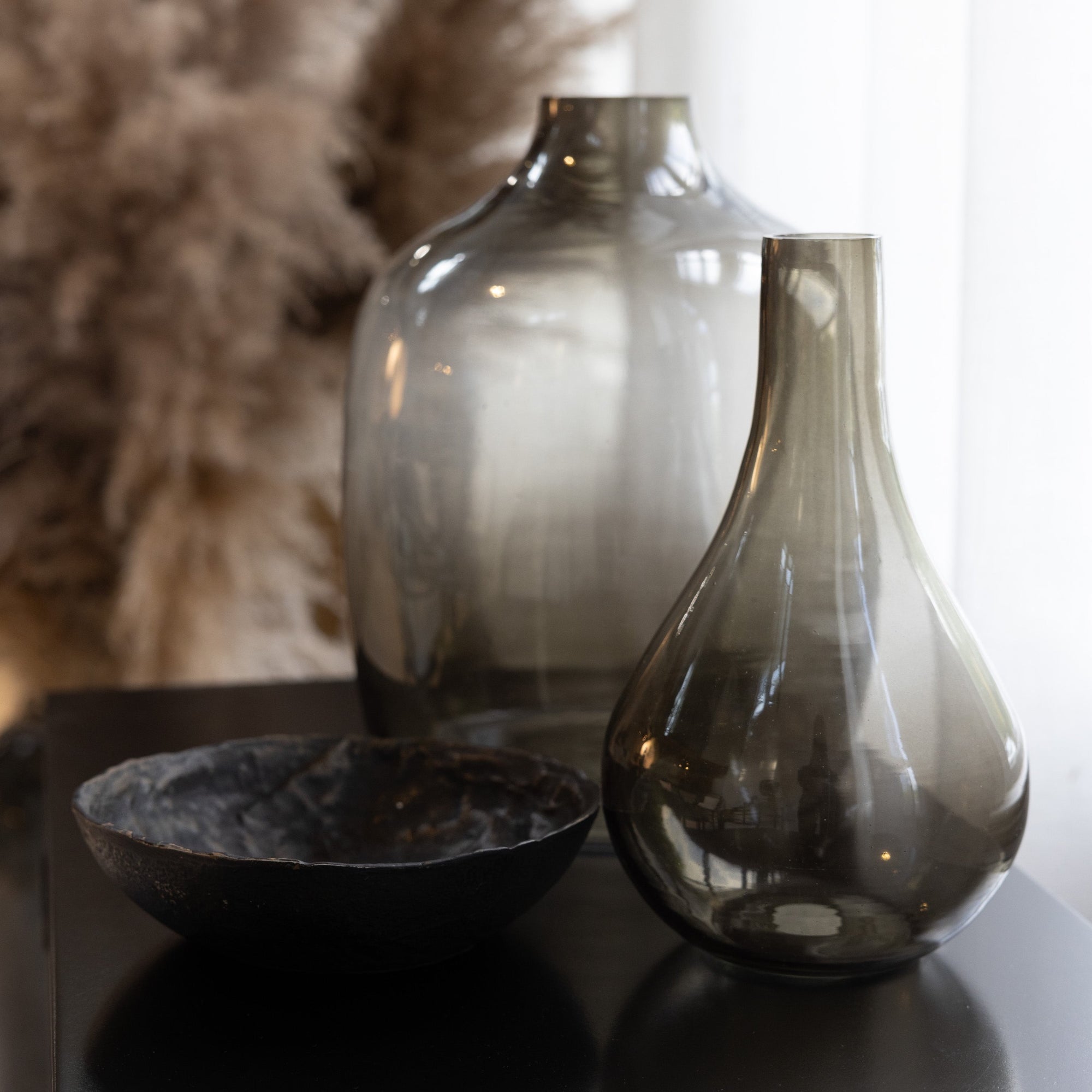 Indigo Road by Egypt Sherrod x East at Main Caspian Hand Blown Glass Vases