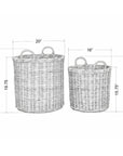 Moana Handwoven Rattan Storage Basket, Set of 2