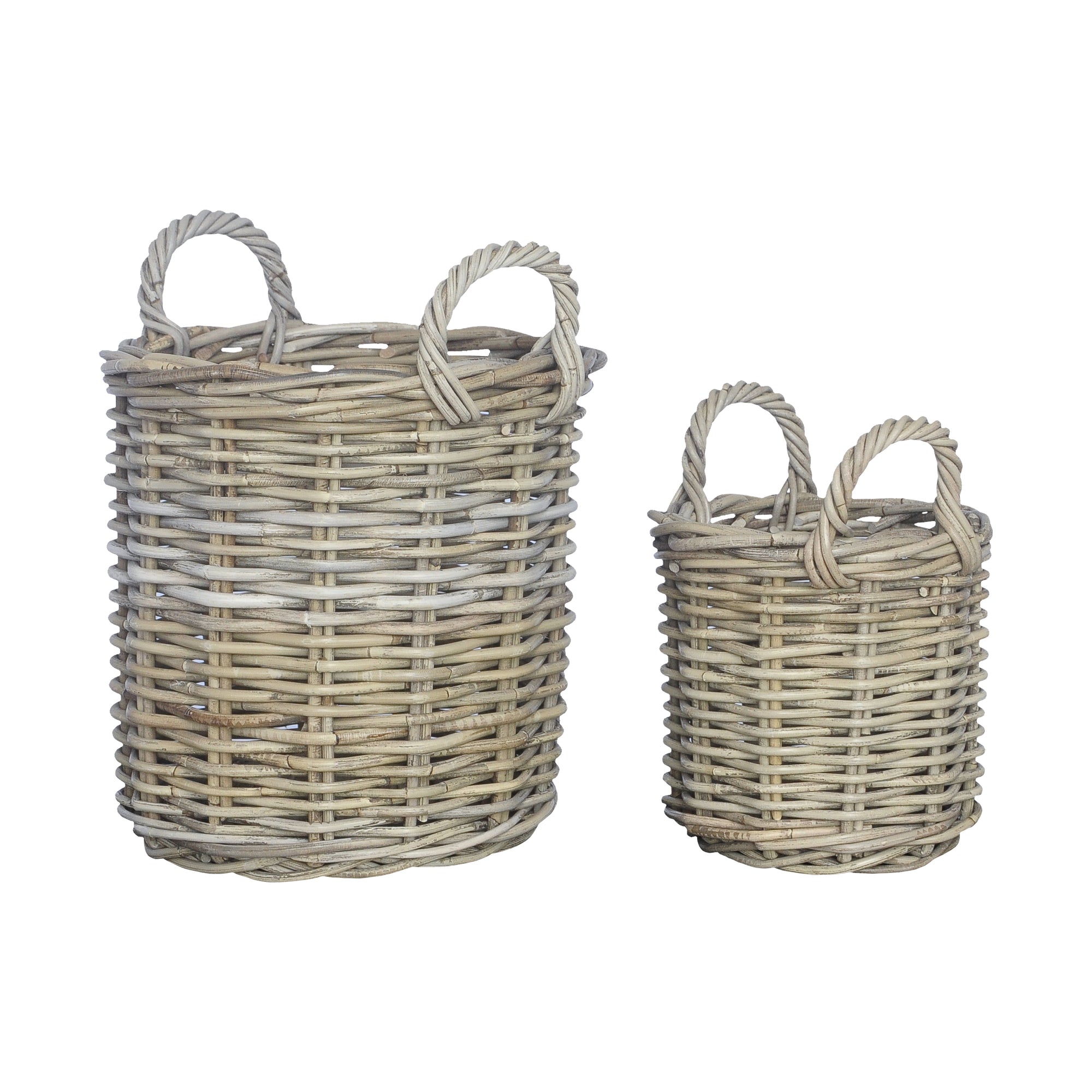 Moana Handwoven Rattan Storage Basket, Set of 2