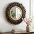 Brown Hapsala Round Rattan Starburst 30" Mirror Rattan wall mirror