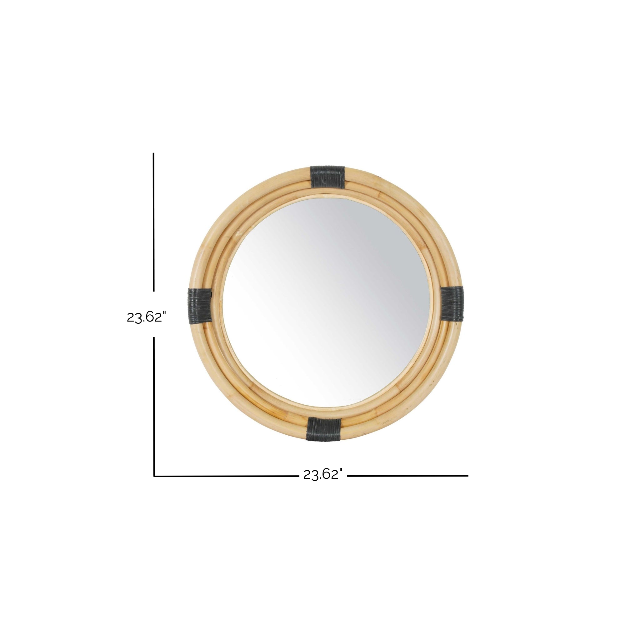 24&quot; Marina Round Rattan Mirror