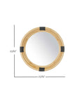 24" Marina Round Rattan Mirror