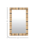 Leila Rectangular Seagrass Wall Mirror, 23" Solid Wood wall mirror
