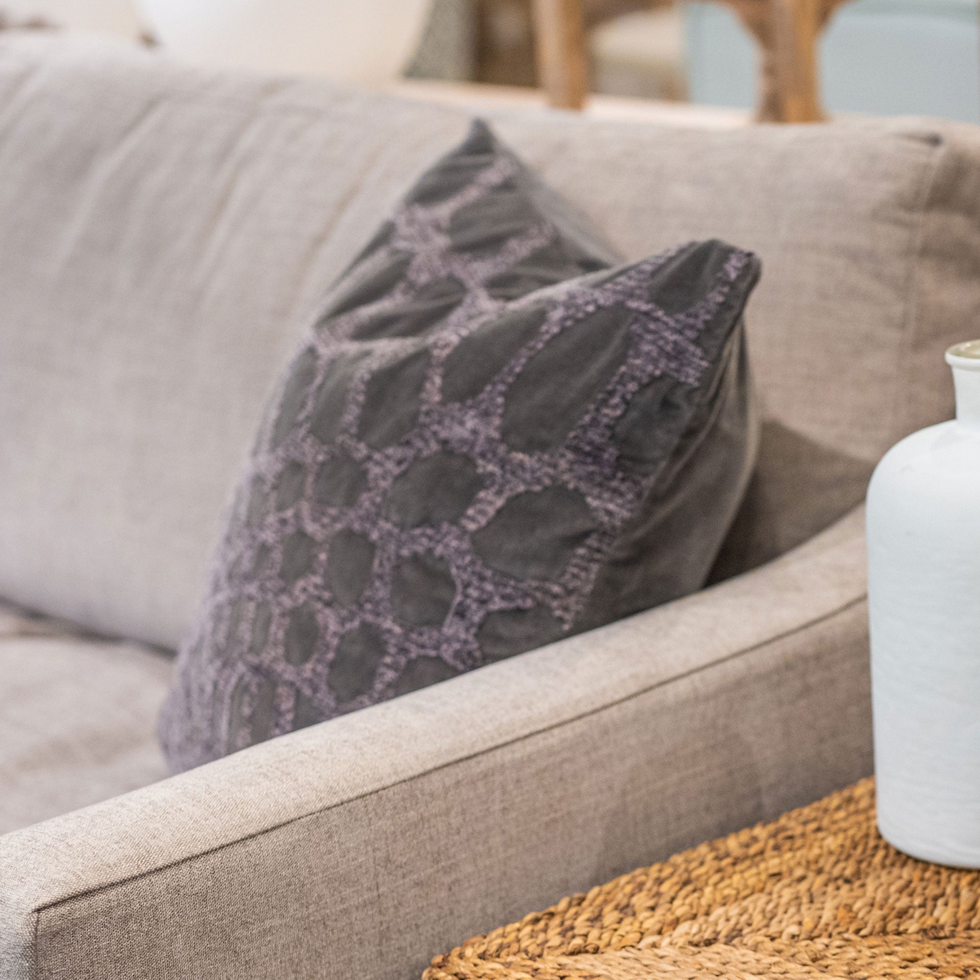 Cobble Embroidered Pillow