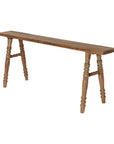 Ember Narrow Solid Wood Turned-Leg Bench