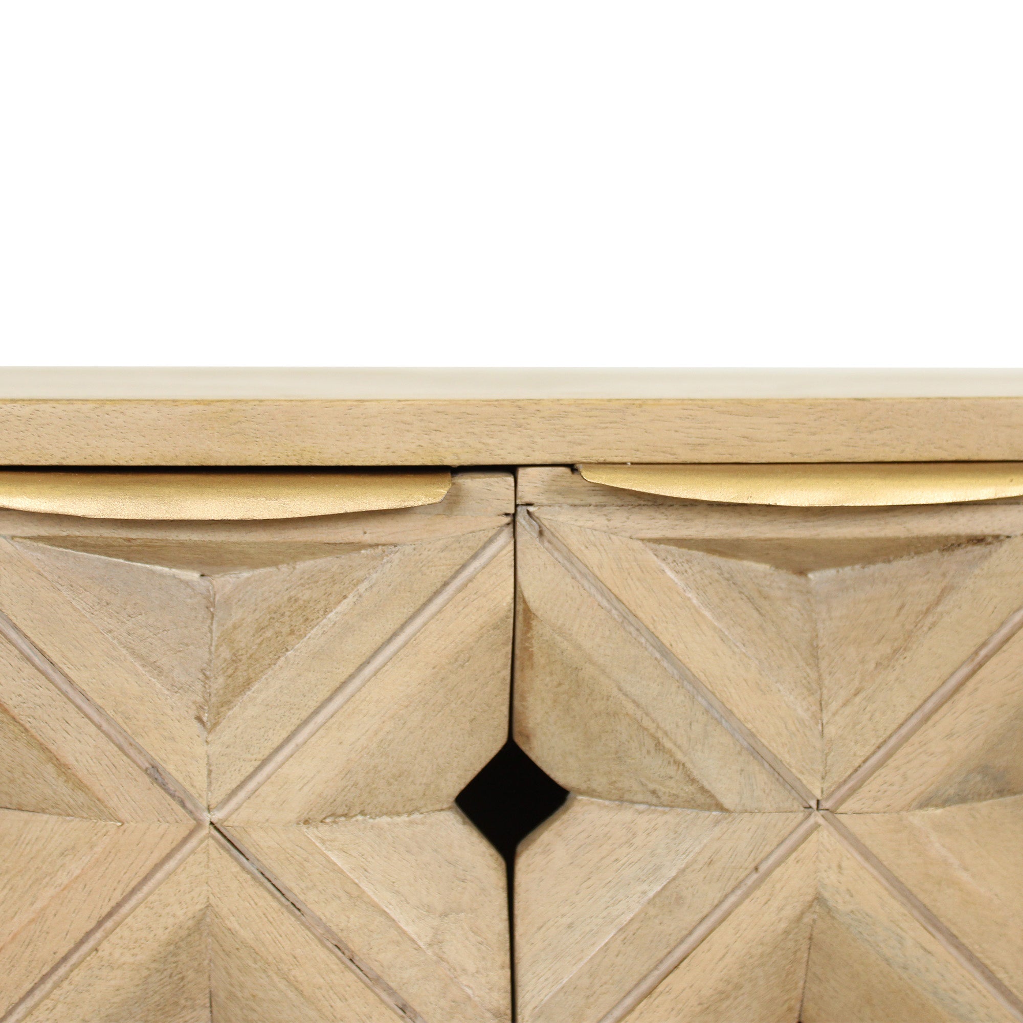 Indigo Road by Egypt Sherrod x East at Main Chiara Carved Wood Geometric Diamond Two Door Cabinet