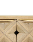 Indigo Road by Egypt Sherrod x East at Main Chiara Carved Wood Geometric Diamond Two Door Cabinet
