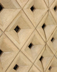 Indigo Road by Egypt Sherrod x East at Main Chiara Carved Wood Geometric Diamond Two Door Cabinet