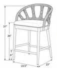 Malibu Solid Wood Upholstered Counterstool