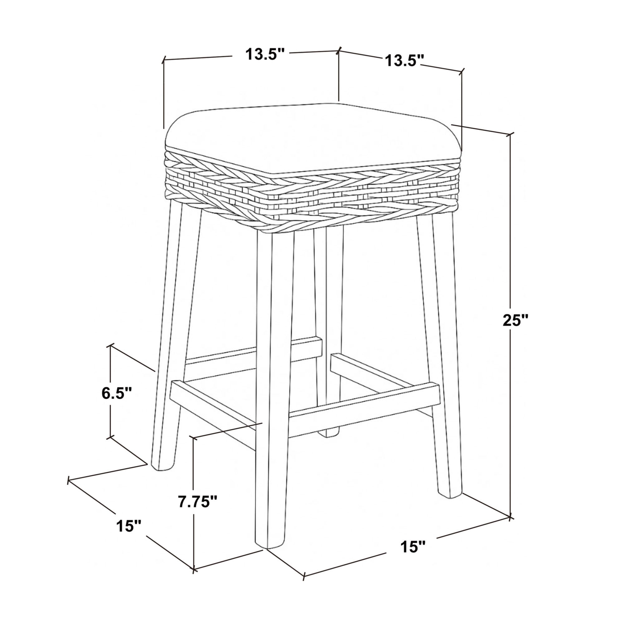Harlow Upholstered Backless Counter Stool, Set of 2 Solid Wood counter stool