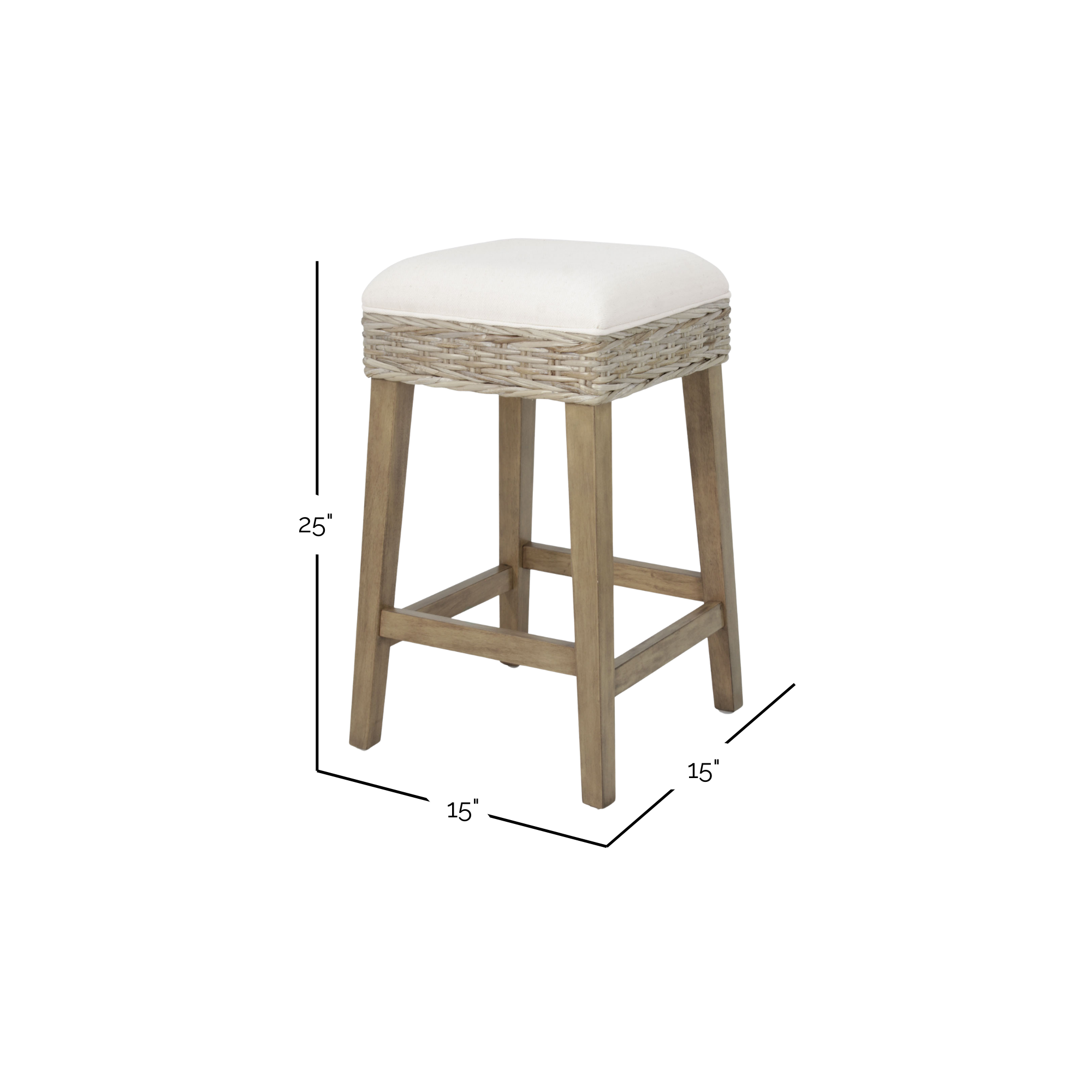 Harlow Upholstered Backless Counter Stool, Set of 2 Solid Wood counter stool