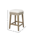 Harlow Upholstered Backless Counter Stool, Set of 2 Solid Wood counter stool