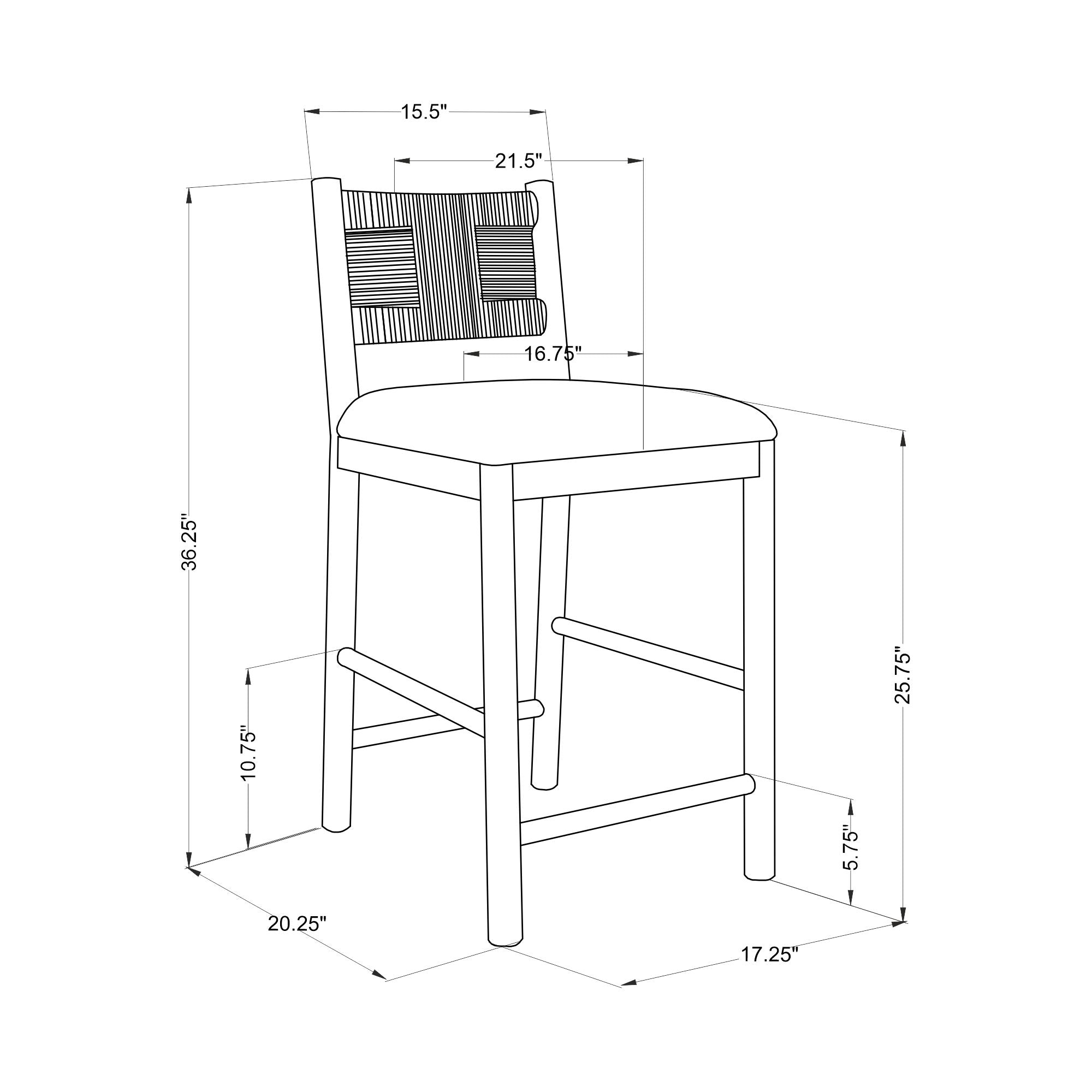 Kauai Woven Seagrass Counter Stool