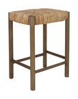 Brown Cruz Banana Leaf Rush Counter Stool, Set of 2 Mahogany Wood counter stool