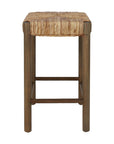 Cruz Banana Leaf Rush Counter Stool, Set of 2 Solid Wood counter stool