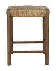 Cruz Banana Leaf Rush Counter Stool, Set of 2 Solid Wood counter stool