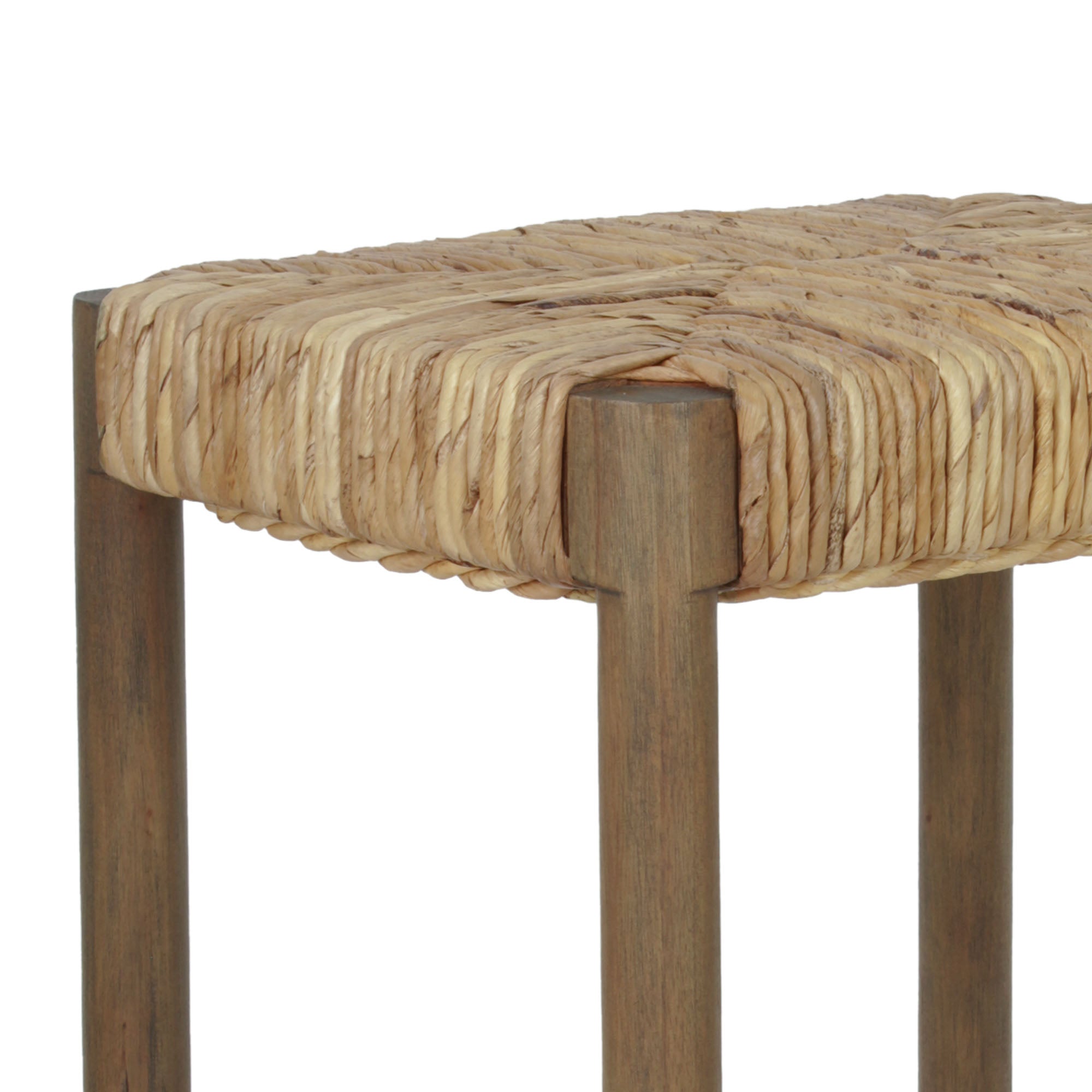 Cruz Banana Leaf Rush Counter Stool, Set of 2 Solid Wood counter stool
